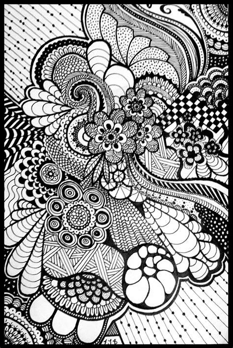 One Of The First Zentangle Or Zendoodle Art I Did With Flowers Swirls
