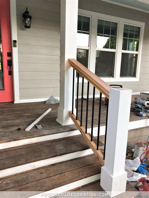 Unlike wood stair hand rails, aluminum porch hand rails can be easily. How To Build Porch Step Railing - Addicted 2 Decorating®