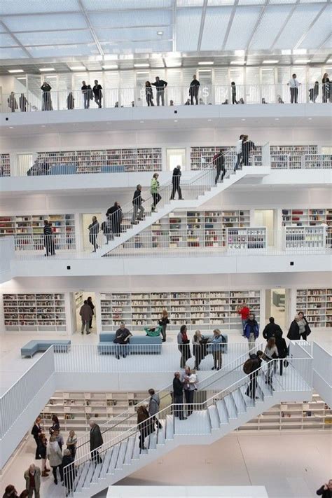 With its height of 40 metres, the stadtbibliothek, stuttgart's new public library (2011). Stuttgart City Library | City library, Public library ...