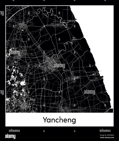 Minimal City Map Of Yancheng China Asia Stock Vector Image And Art Alamy