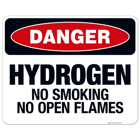 Hydrogen No Smoking No Open Flames Sign OSHA Danger Sign Walmart Com