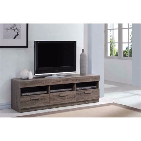Amiable Tv Stand Rustic Oak Brown