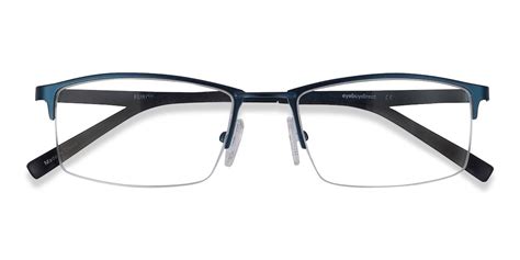 Furox Rectangle Navy Semi Rimless Eyeglasses Eyebuydirect Eyeglasses Eyebuydirect Fashion