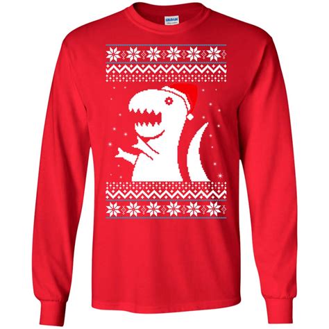 Trex Santa Dino Christmas Ugly Sweater Hoodie Rockatee