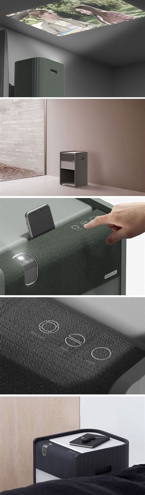 A Side Table And A Projector Merge To Keep You Entertained And Your