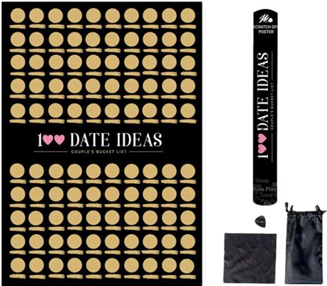 Couples Surprise 100 Dates Ideas Scratch Off Poster Scratching Off