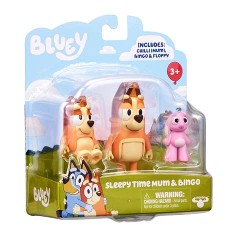 Bluey Sleepy Time Mum Bingo And Floppy Figurines 2 Pack