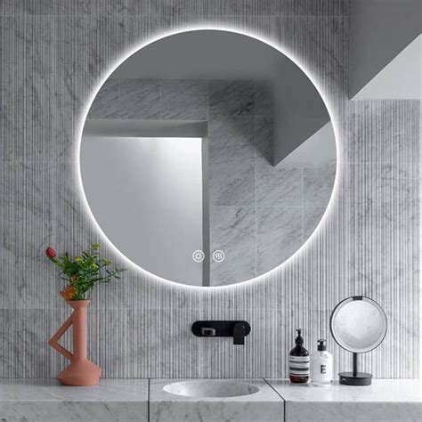 Bbe Modern Contemporary Lighted Fog Free Round Bathroom Vanity