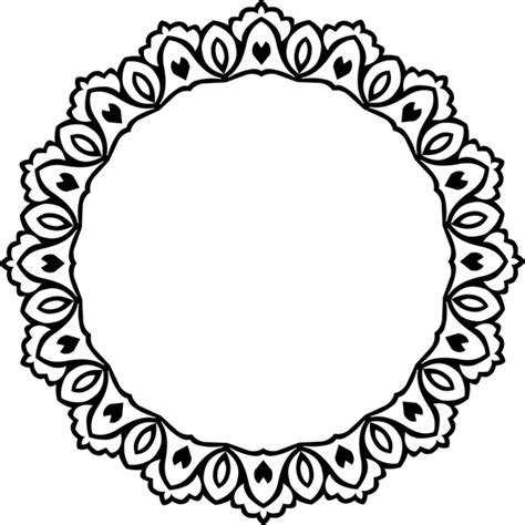 Decorative Circle Design With Vintage Abstract Border Vectors Graphic
