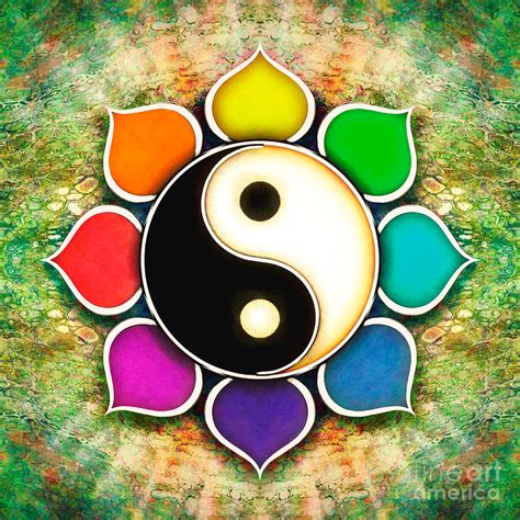 Yin Yang Flower Rainbow Colors By Dirk Czarnota Colorful Mandala Tattoo Yin Yang Art Yin Yang