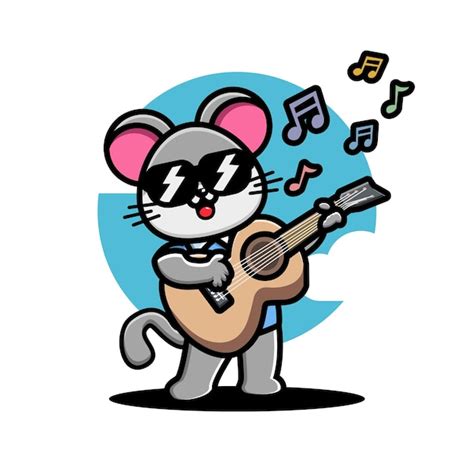Premium Vector Cute Mouse Playing Guitar