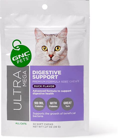Gnc Pets Ultra Mega Digestive Support Duck Flavor Soft Chews Cat