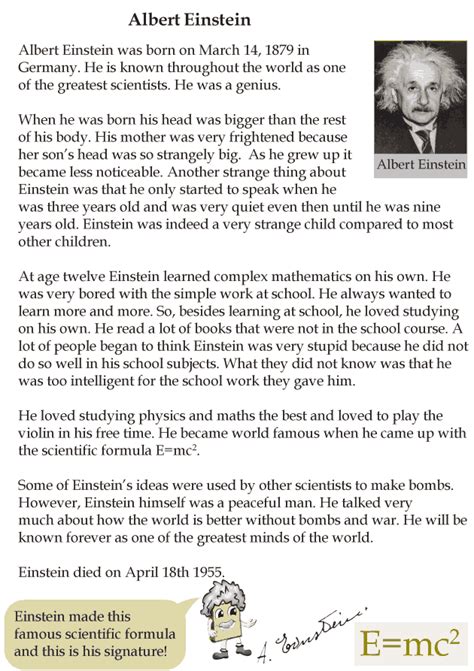 Grade 4 Reading Lesson 23 Biographies Albert Einstein 1 Reading