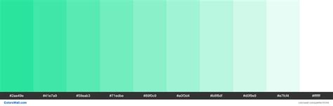 Tints Xkcd Color Aqua Green 12e193 Hex Paleta De Colores Colorswall