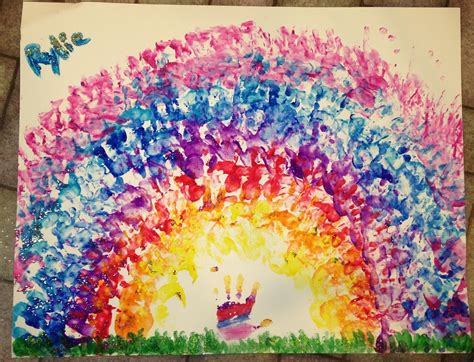Handprint Rainbow Diy For Kids Crafts For Kids Diy Pipe Wall