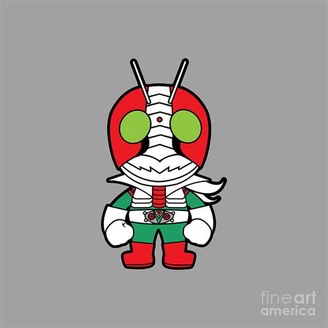 Kamen Rider V3 Chibi Drawing By Victor C Perkins Fine Art America