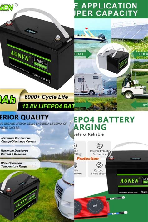 Aunen 12v 100ah Lifepo4 Battery 1280wh Lithium Battery With 100a Bms
