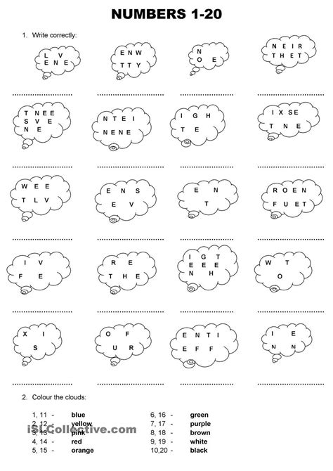 Numbers 1 20 Atividades Em Inglês Para Crianças Atividades De Ingles