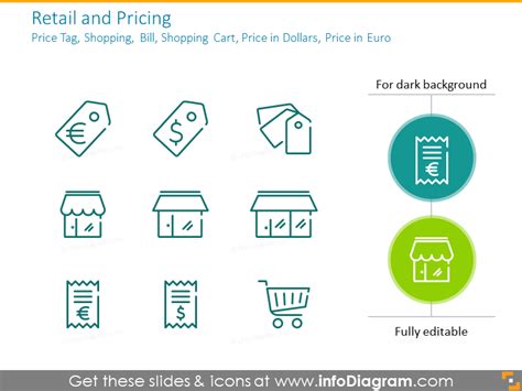 Retail And Pricing Icons Price Tag Shopping Bill Shopping Cart