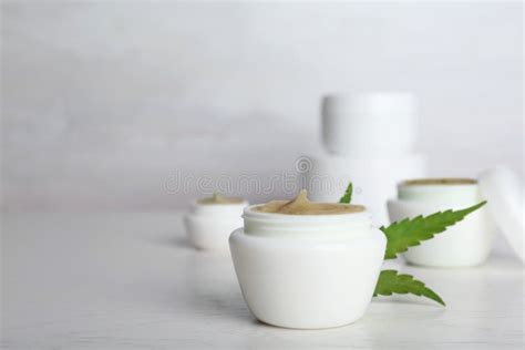 Plastic Jar With Hemp Lotion Stock Image Image Of Cleansing Care