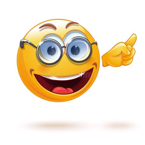 Gulligt Le Bärande Glasögon För Emoticon Emoji Smiley