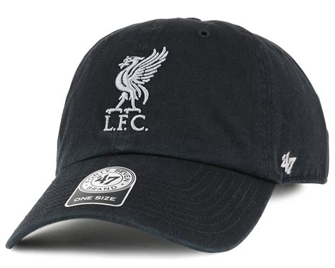 Liverpool Fc Liverbird Clean Up Black Adjustable 47 Brand Caps