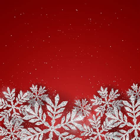 Silver Snowflakes With Red Christmas Vector 04 Vector
