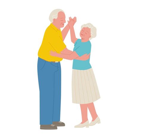 Premium Vector Two Older Couples Are Dancing Together Hand Drawn