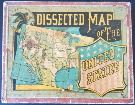 Antique 1880s Dissected Map Of The United States Peter G Thomson