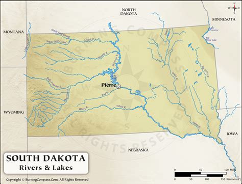 South Dakota River Map South Dakota Rivers And Lakes