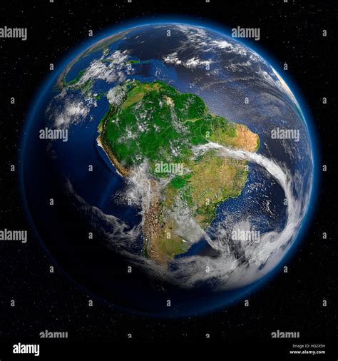 La Tierra Vista Desde El Espacio Mostrando En América Del Sur