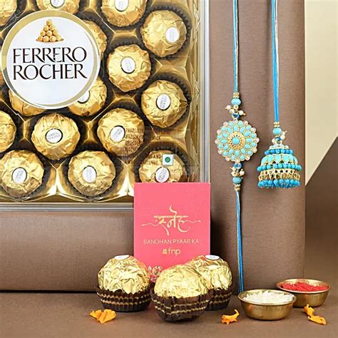 Buy Send Sneh Trendy Bhaiya Bhabhi Rakhi Ferrero Rocher Box Online Fnp
