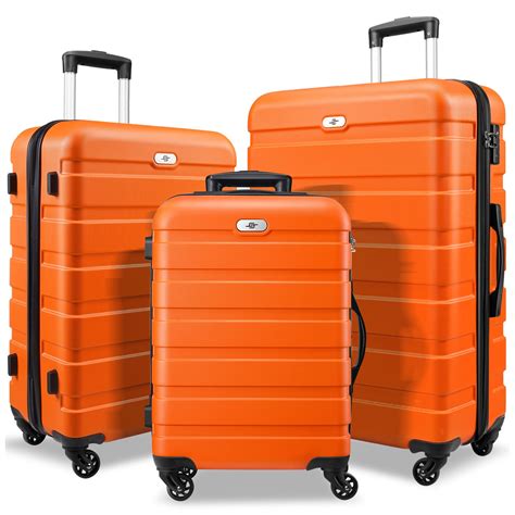 3 Piece Luggage Sets Hard Shell Suitcase Set With Spinner Wheels For