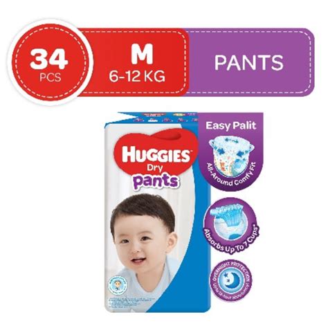 Huggies Dry Pants Medium 34pcs Shopee Philippines