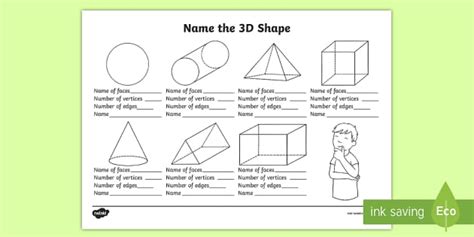 Name The 3d Shape Year 2 Worksheet Worksheet 3d Shape Year
