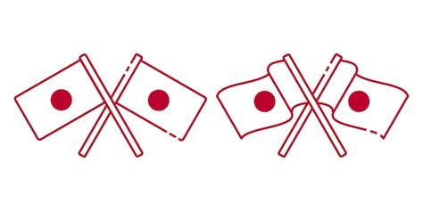 Premium Vector Crossed Japanese Flag Vector Illustration