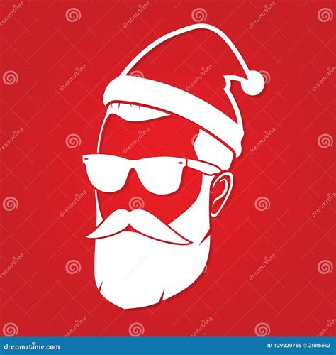 Hipster Santa Claus Icon Vector Illustration Stock Vector