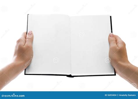 Hands Holding An Open Book With Blank Pages Stock Photo Image Of