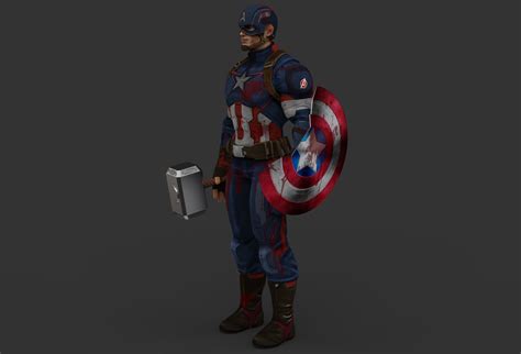 3d Asset Vr Ar Ready Captain America Cgtrader