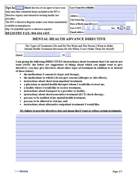 Free West Virginia Advance Directive Form Medical Poa And Living Will Pdf