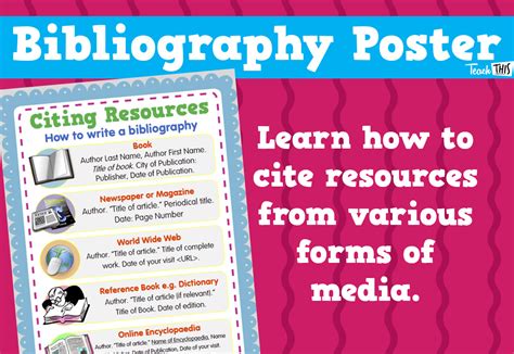 Bibliography Poster Teacher Resources And Classroom Games Teach This