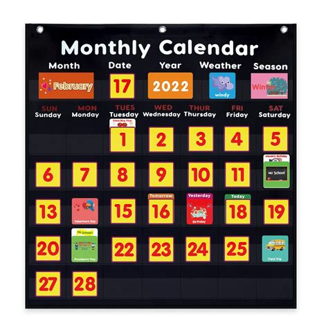 Buy Monthly Calendar Pocket Chart Classroommonthly And Weather Pocket