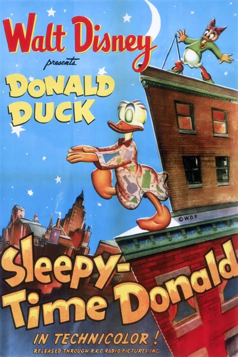 Donald Duck Sleepytime Donald Disney Cartoon Movies Donald Disney