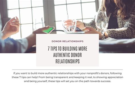 7 Tips To Building More Authentic Donor Relationships Nonprofit