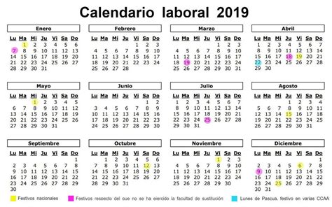 Calendario Laboral De 2019 Ocho Festivos Nacionales Y Solo Un Gran