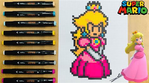 Tuto Dessin Pixel Art Peach Mario How To Draw Peach Mario Pixel Art Pixelart