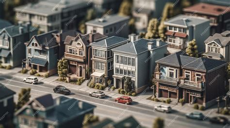 Premium Ai Image A Birds Eye View Of A Bustling Residential