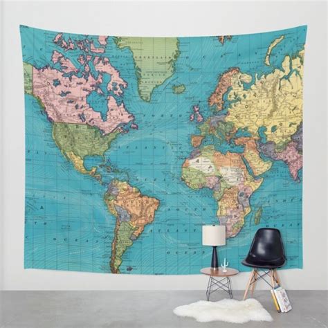 Vintage Map Of The World 1897 Wall Tapestry By Bravuramedia