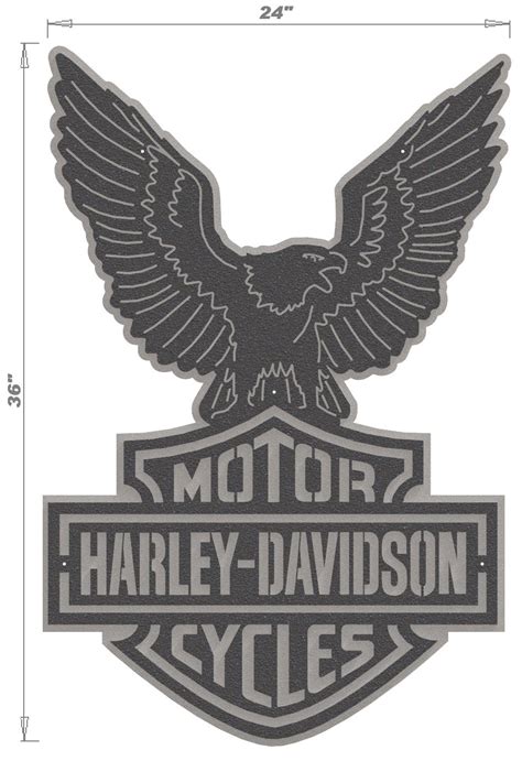Harley davidson is a motorcycle company founded by four entrepreneurs: Harley Davidson Logo & Eagle - 2 Piece Steel Wall ...
