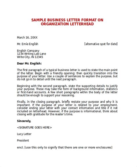 sample business letter format  documents   word